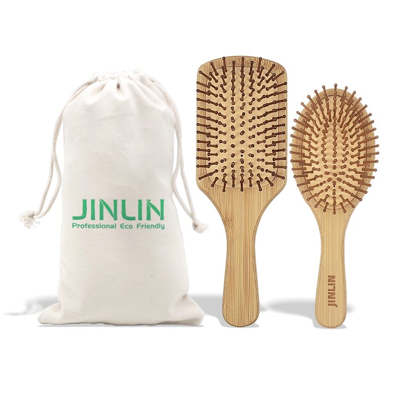 Hairbrush - Manufacturer Eco Paddle Afro Massage Bamboo Detangling Curly Hair Set