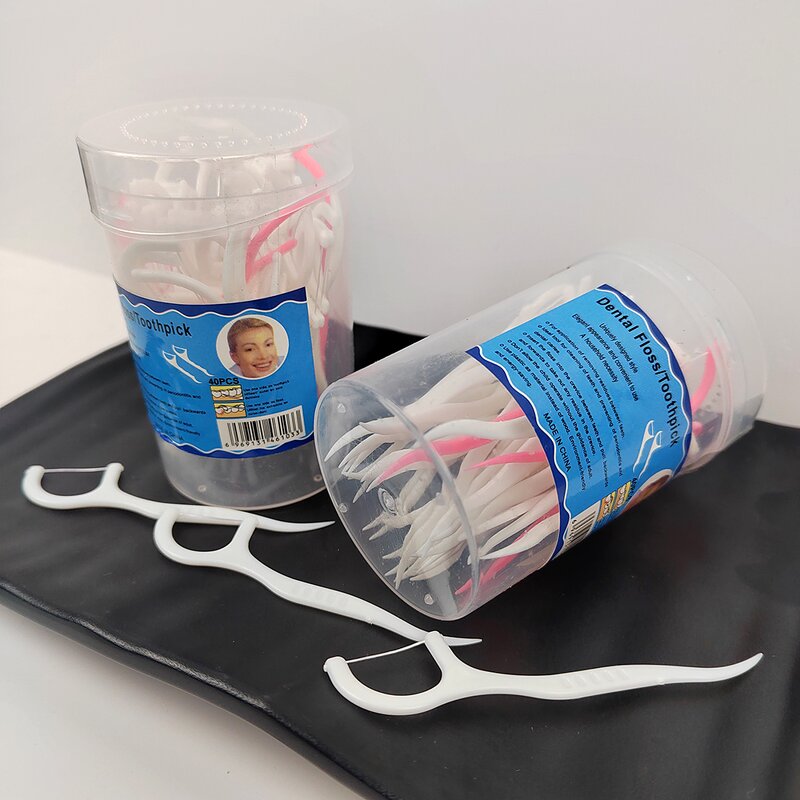 Dental Floss - Manufacturer 30-Pack Disposable Oral Care Custom Logo White Floss Stick