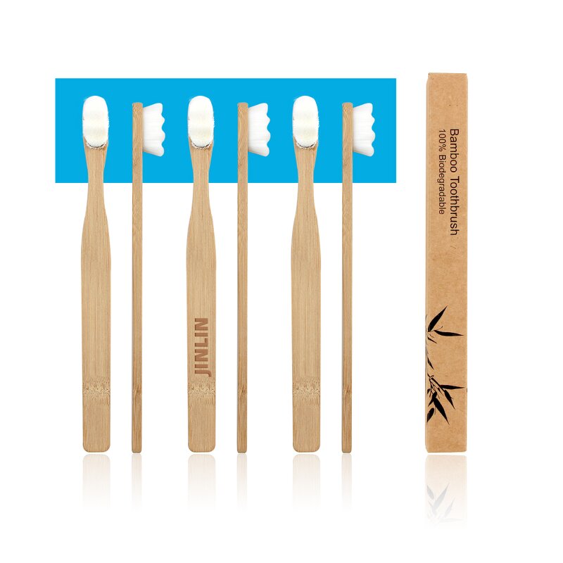 Toothbrush - Manufacturer Bamboo Soft Nano Bristles Flat Straight Handle Eco-Friendly