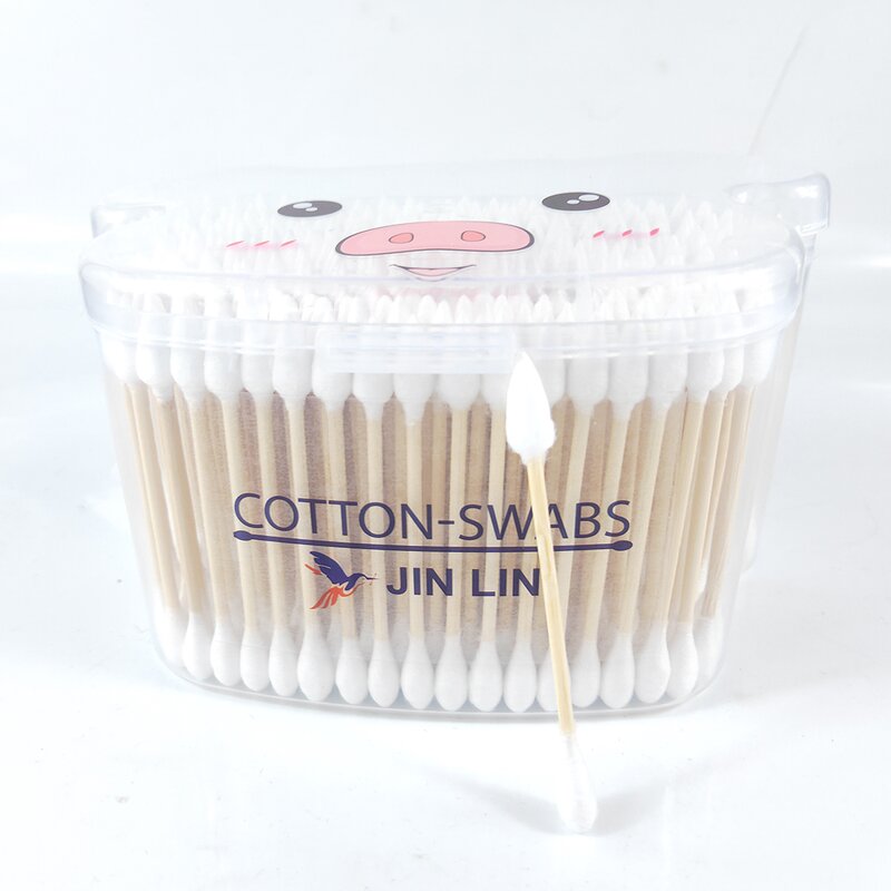 Cotton Buds - Manufacturer 300pcs 0.64cm Bamboo Stick Q Tips Poly Box Factory Price