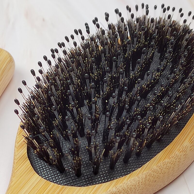 Hairbrush - Manufacturer Eco Boar Bristles Detangling Extensions Paddle Bamboo