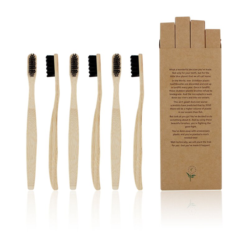 Toothbrush - Manufacturer Bamboo Private Label U Shape Wavy Big Belly Handle Adult