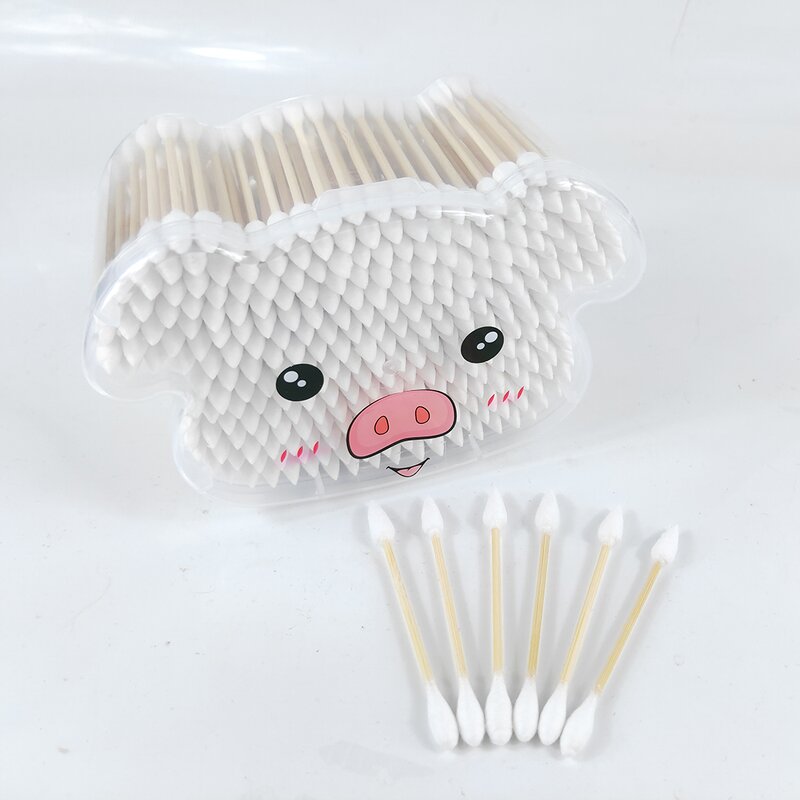 Cotton Buds - Manufacturer 300pcs 0.64cm Bamboo Stick Q Tips Poly Box Factory Price