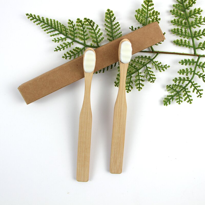 Toothbrush - Manufacturer Bamboo Soft Nano Bristles Flat Straight Handle Eco-Friendly
