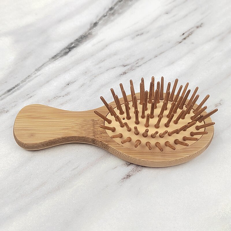 Hairbrush - Manufacturer Hot Selling Oval Paddle Bamboo Scalp Massage Cushion Natural