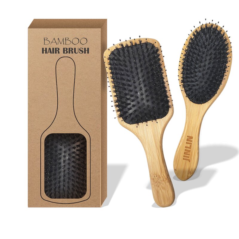 Hairbrush - Manufacturer Free Sample Wooden Paddle Detangling Boar Bristles for Hum