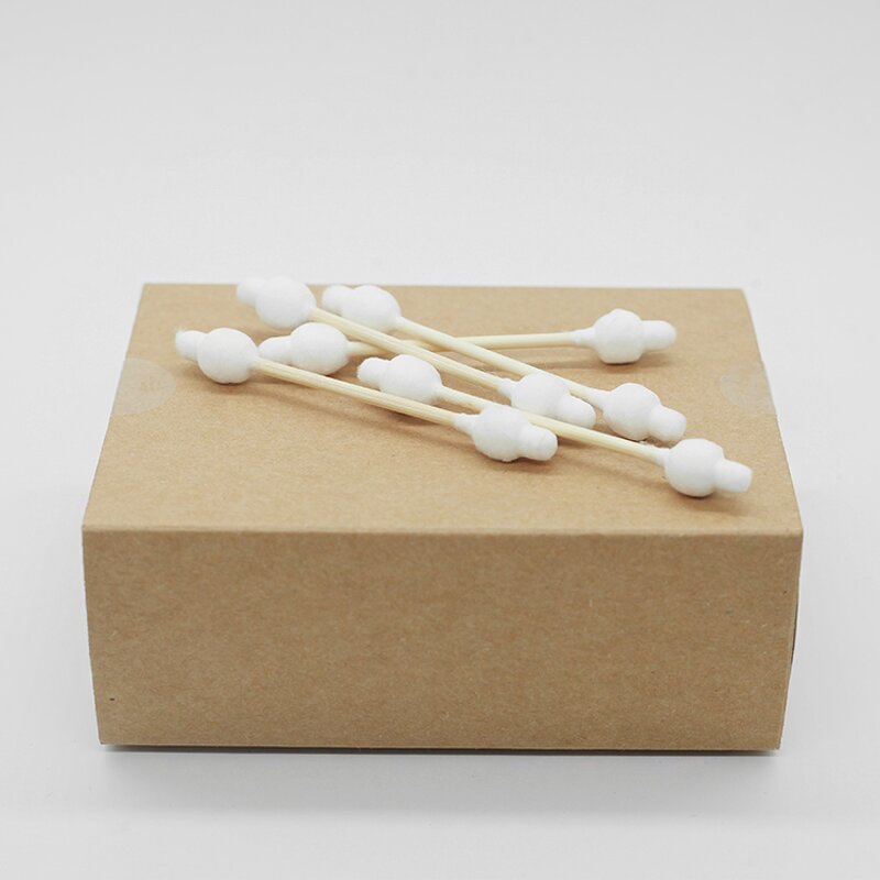 Cotton Buds - Manufacturer 55PCS Kraft Bamboo Eco Friendly Baby Daily Using Swabs