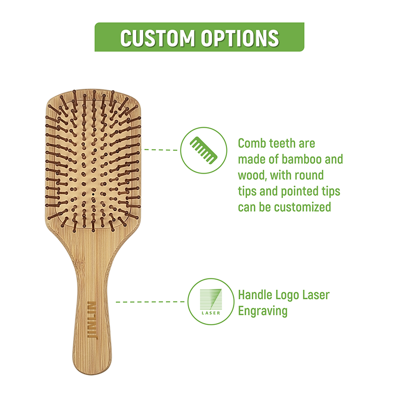 Hairbrush - Manufacturer Anti Static Wood Paddle Massage Bamboo Comb With Box Women