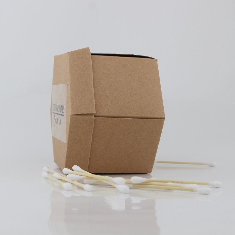 Cotton Buds - Manufacturer Six Eco Friendly Hexagon Biodegradable Paper Box Daily Use