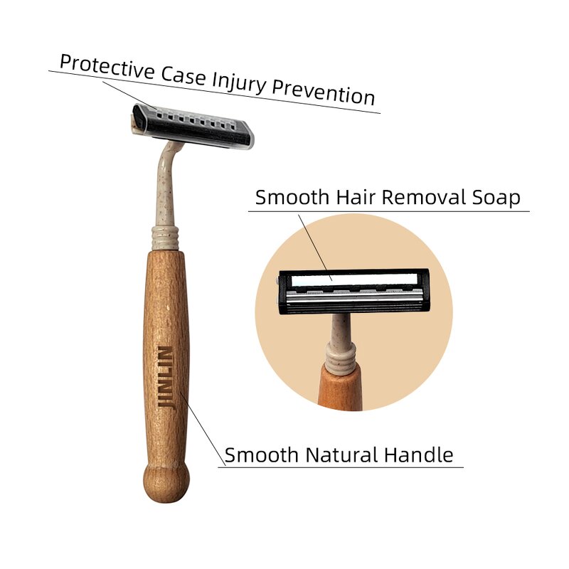 Razor - Manufacturer Biodegradable Bambus Disposable Wooden Twin Stainless Steel