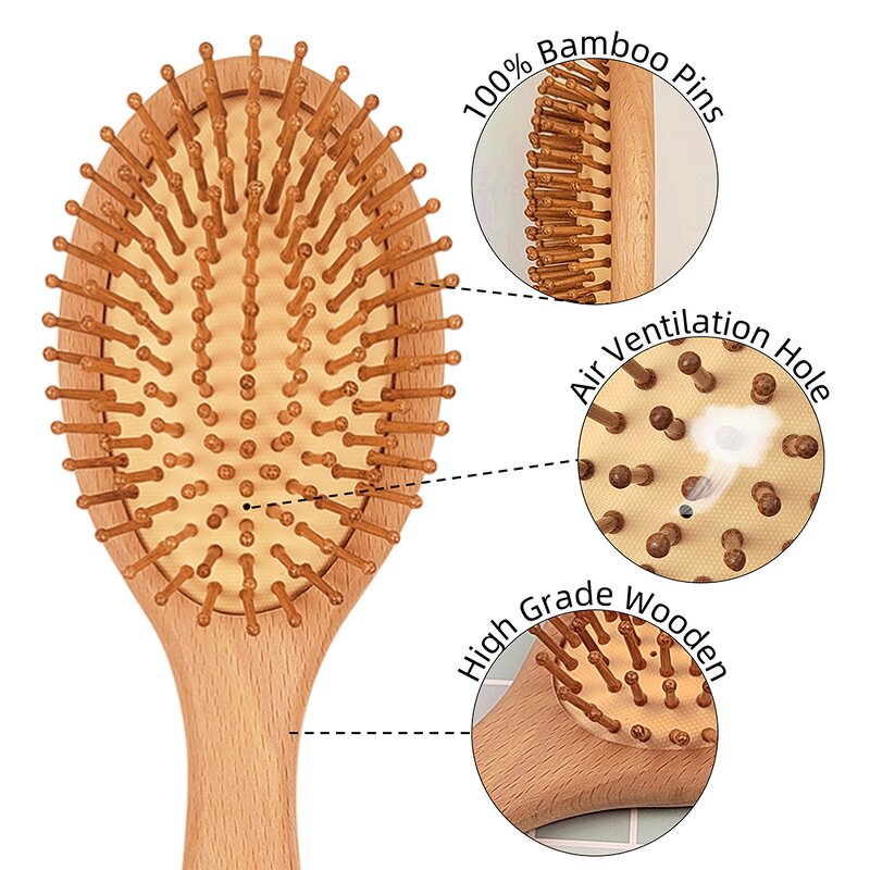 Hair Combs - Manufacturer Free Samples Styling Braiding Beard Bamboo Wooden Combs