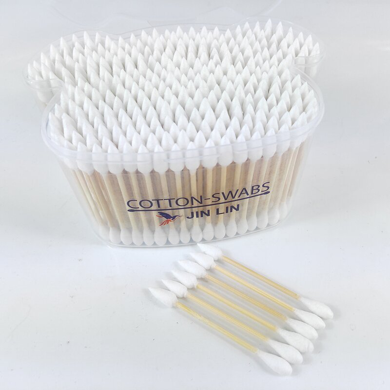 Cotton Buds - Manufacturer 300pcs 0.64cm Bamboo Stick Q Tips Poly Box Factory Price
