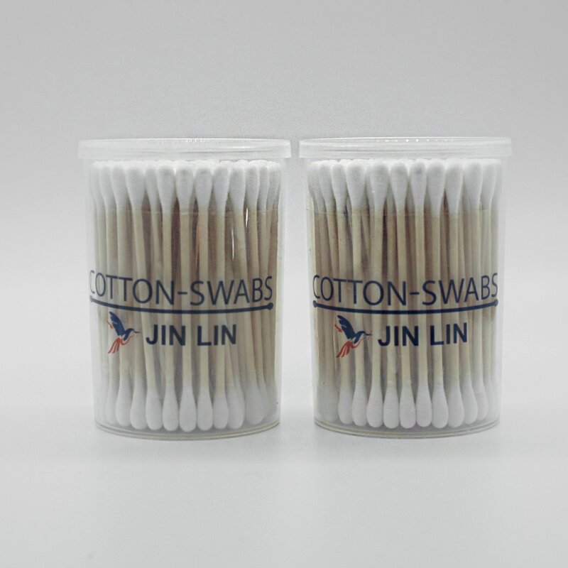 Cotton Swabs - Manufacturer Eco Double Round Wood Stick Ear Makeup Biodegradable