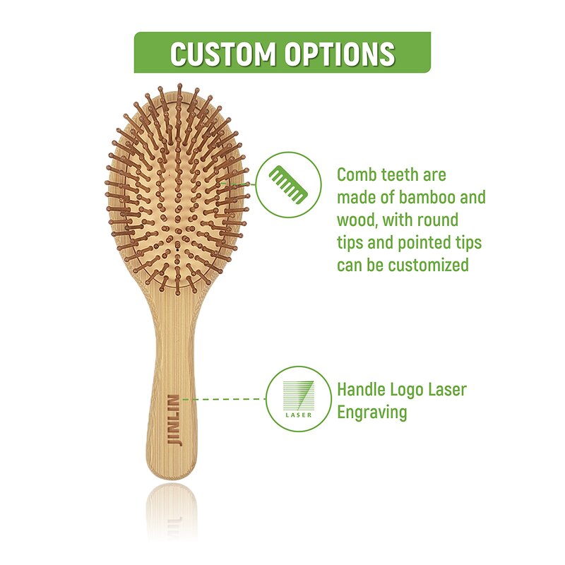 Hairbrush - Manufacturer Eco Paddle Afro Massage Bamboo Detangling Curly Hair Set