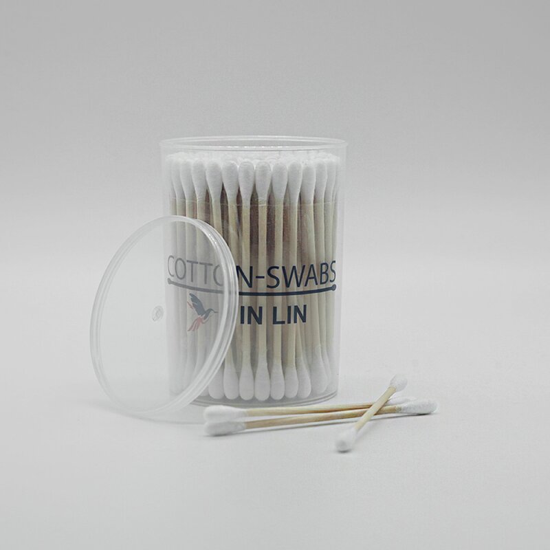 Cotton Swabs - Manufacturer Eco Double Round Wood Stick Ear Makeup Biodegradable