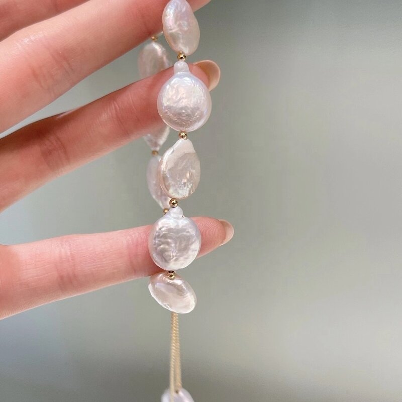 Pearl Bracelet Manufacturer - 003B 10-13mm Adjustable Gold Plated for Women