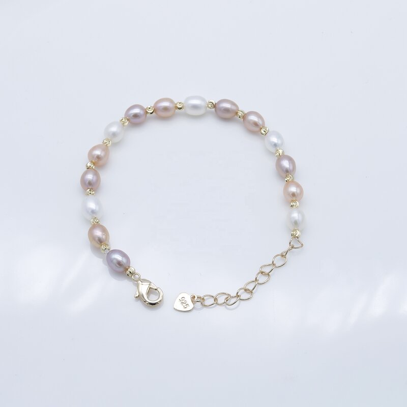 Pearl Bracelet Manufacturer - 003B 6-7mm Adjustable Gold Plated for Women