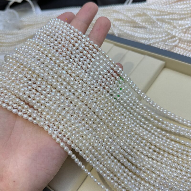 Pearl Necklace Manufacturer - Wholesale 3.5-4mm White Rice Drop Akoya