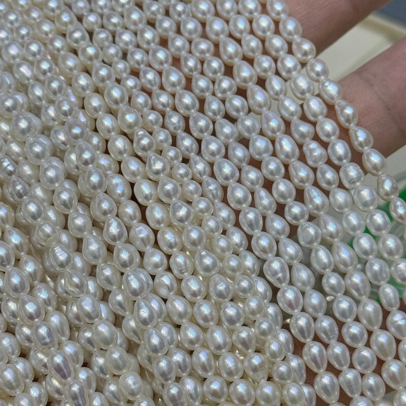 Pearl Necklace Manufacturer - Wholesale 3.5-4mm White Rice Drop Akoya