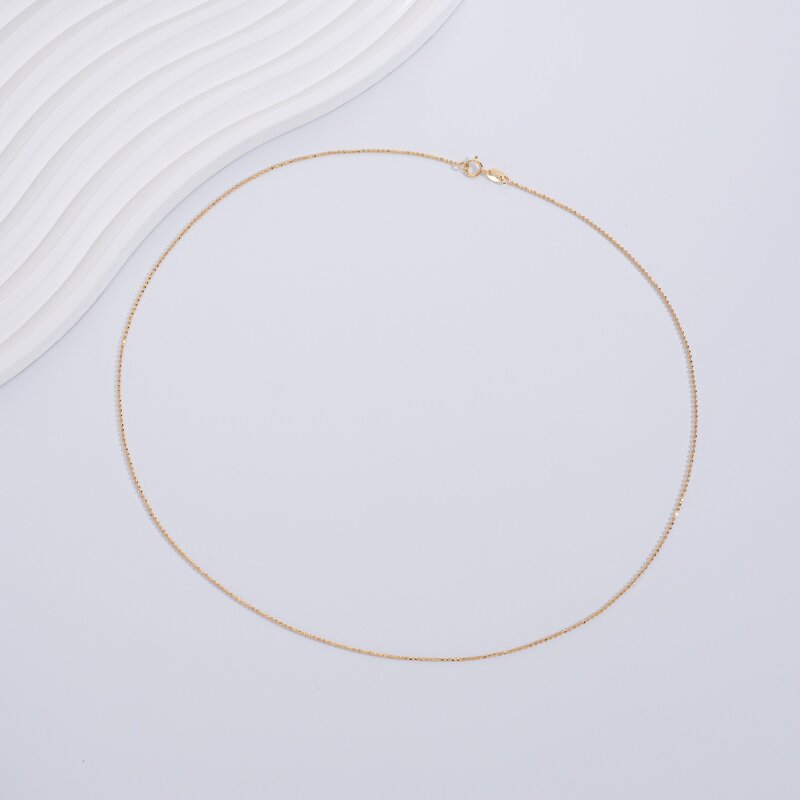 Necklace Manufacturer - CH020 Beads Chain 925 Sterling Silver Gold Plated