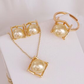 Jewelry Set Manufacturer - JW5046 8-10mm Freshwater Pearl DIY Set