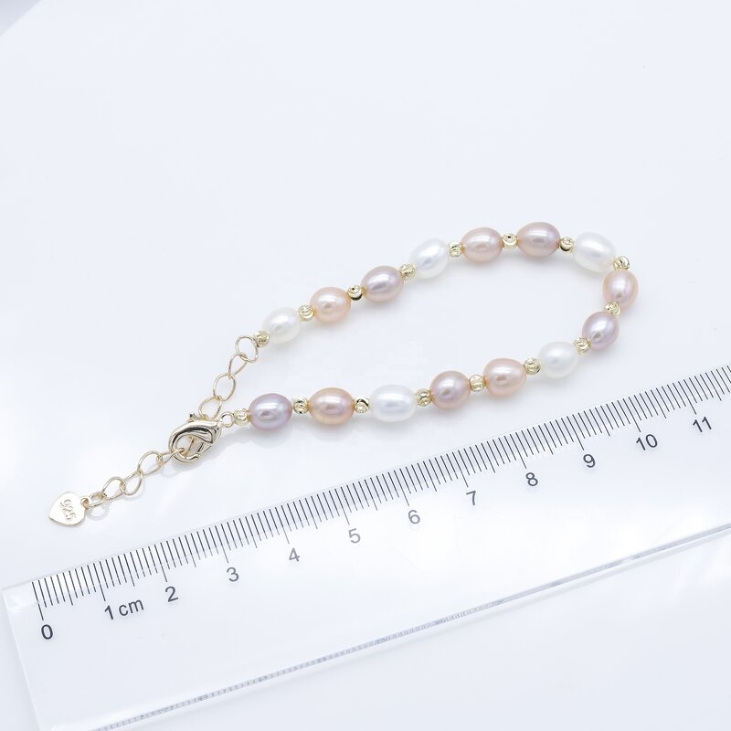 Pearl Bracelet Manufacturer - 003B 6-7mm Adjustable Gold Plated for Women