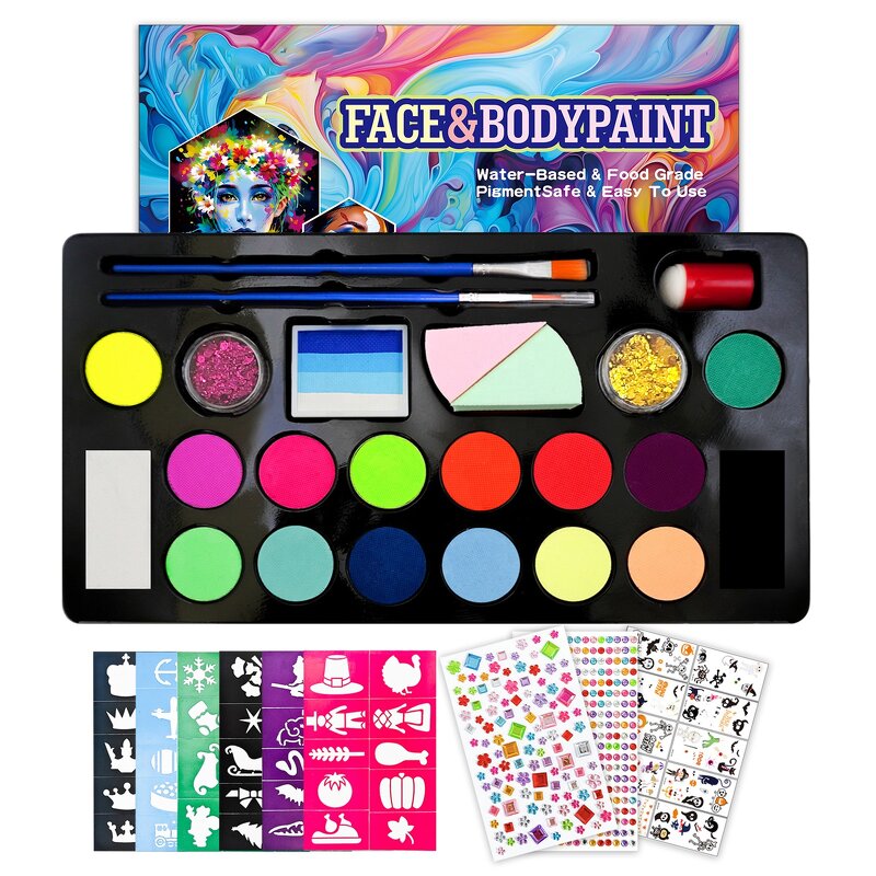 Face Paint Kit - Manufacturer DIY Kids Halloween Quick Dry Easy Clean Bright