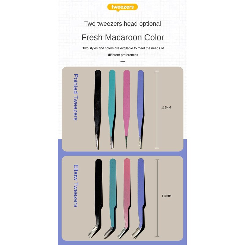 Paper Tape Set - Manufacturer Mei Shang Macaron Color Tweezers 116mm DIY