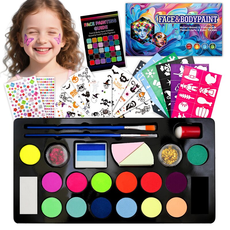 Face Paint Kit - Manufacturer Kids Plant-Based Safe Ingredients Hot Selling