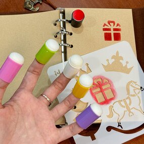 Painting Kit - Manufacturer Finger Paint Foam Daubers Stencil Kids Drawing