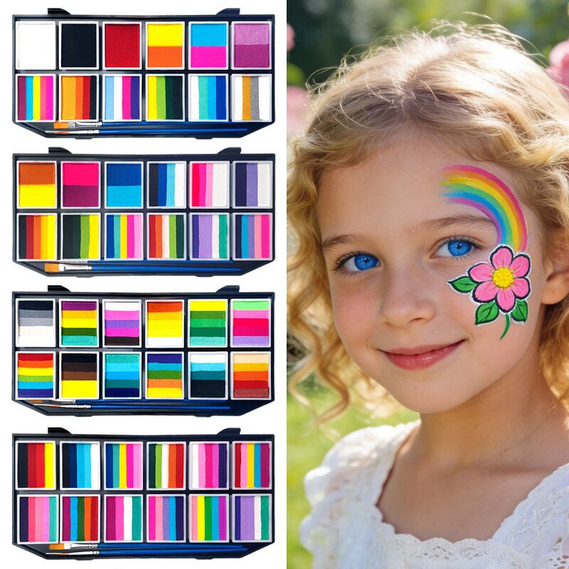 Face Paint Set - Manufacturer Mei Shang Rainbow Water-Based Non-Toxic Kids All Ages
