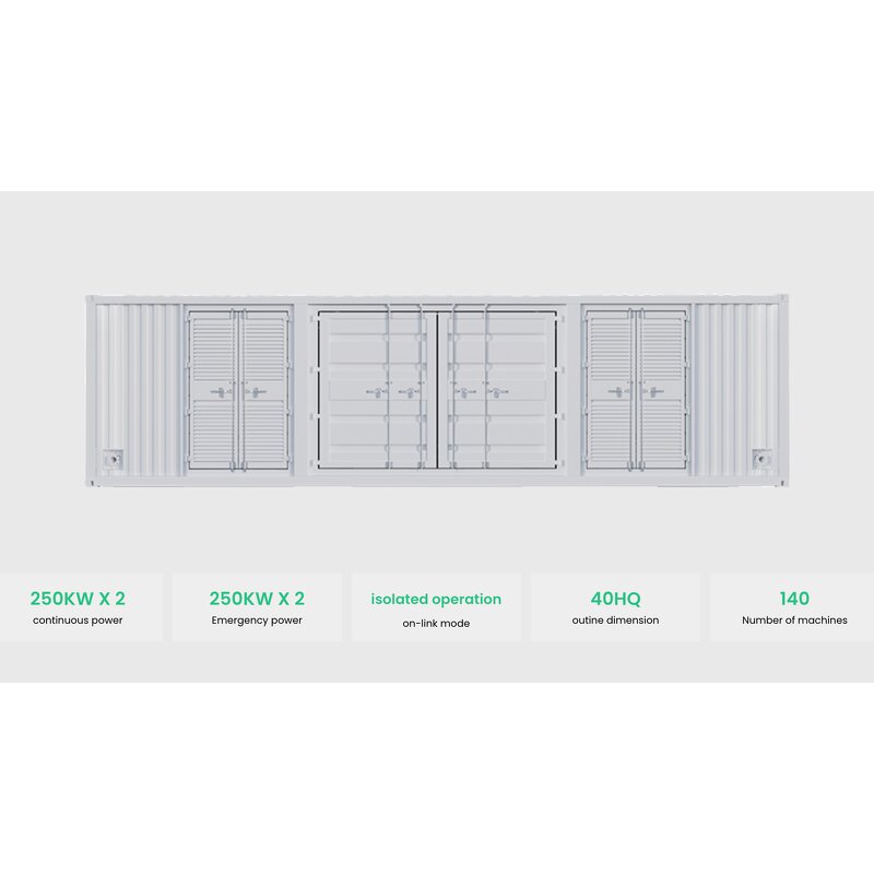 Mining Solution - Manufacturer AP-50F 550kw Natural Gas Air-Cooled Support 140 Asic Miners