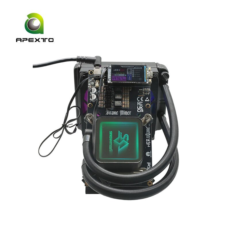 Bitcoin Miner - Manufacturer NerdMiner NerdQaxe+ Hydro 4.8T 75W Solo BTC W/ Power Supply