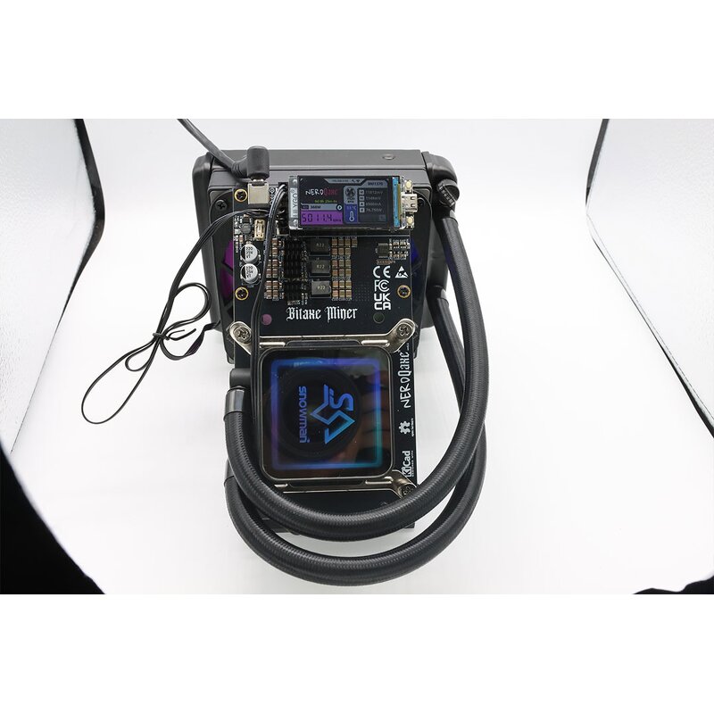 Bitcoin Miner - Manufacturer NerdMiner NerdQaxe+ Hydro 4.8T 75W Solo BTC W/ Power Supply