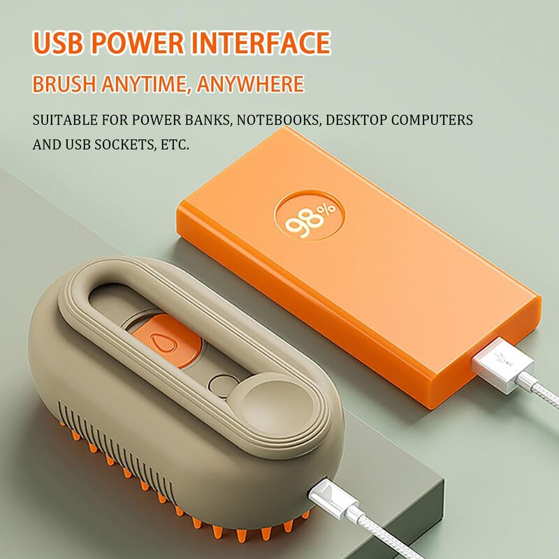 Pet Grooming Comb - Manufacturer 3-in-1 Self-Cleaning Steam Charge-Powered Dog Cat