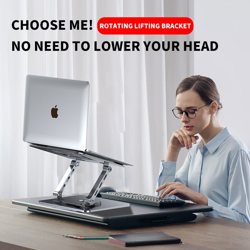 Laptop Stand - Manufacturer Alloy Steel 360° Rotatable Foldable Height Indoor iPhone