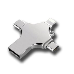 USB Flash Drive - Manufacturer Custom 4-in-1 OTG USB 3.0 128MB-4GB Metal Memory Stick