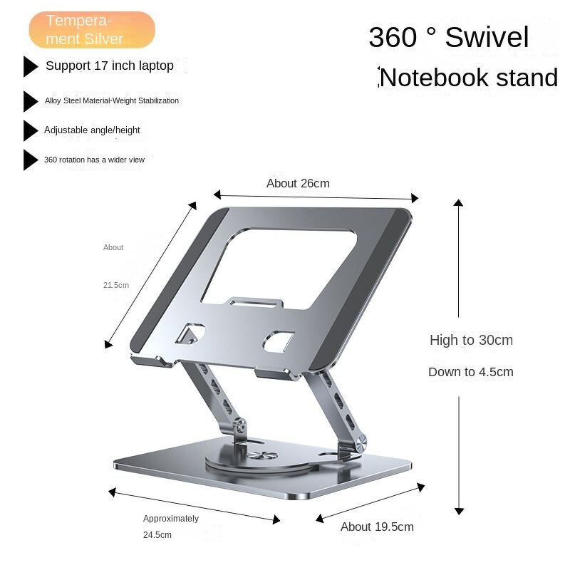 Laptop Stand - Manufacturer Alloy Steel 360° Rotatable Foldable Height Indoor iPhone