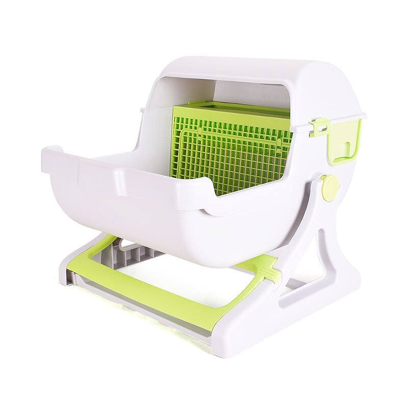 Cat Litter Box - Manufacturer Reversible Folding Semi-Automatic Easy Clean Plastic