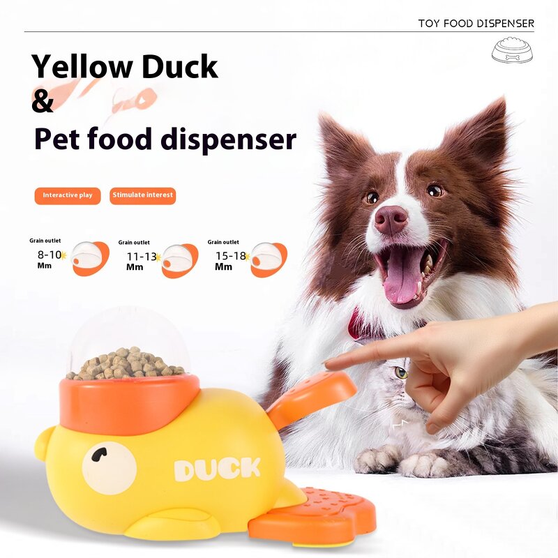 Pet Feeder - Manufacturer Small Yellow Duck Interactive Automatic Leak Proof Training