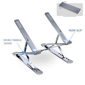 Laptop Stand - Manufacturer Aluminium Alloy 10-18in Triangle Hollow Stable Design