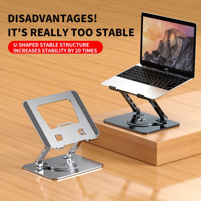 Laptop Stand - Manufacturer Alloy Steel 360° Rotatable Foldable Height Indoor iPhone