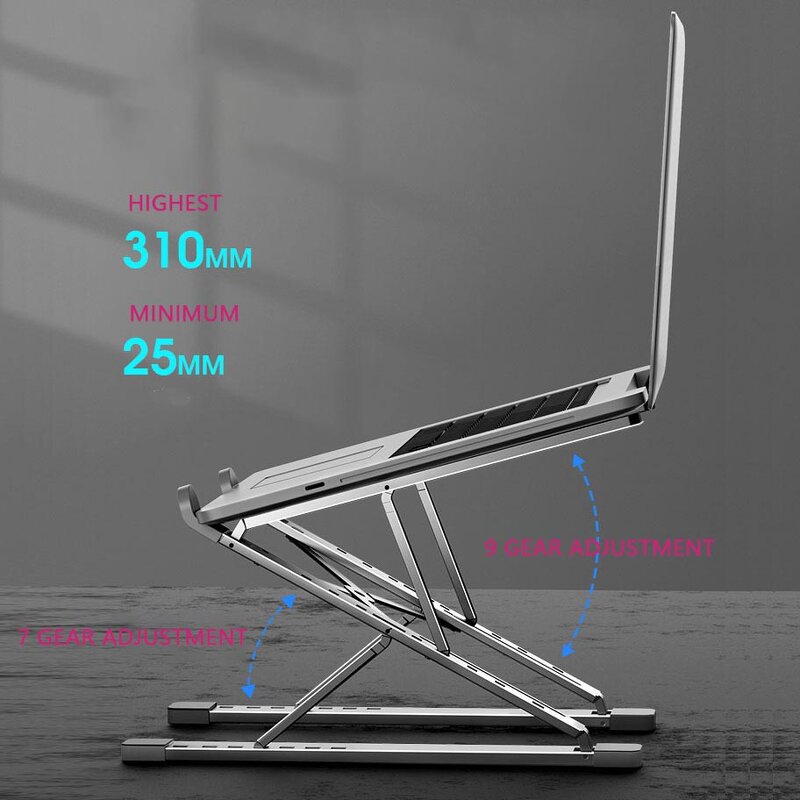 Laptop Stand - Manufacturer Aluminium Alloy 10-18in Triangle Hollow Stable Design