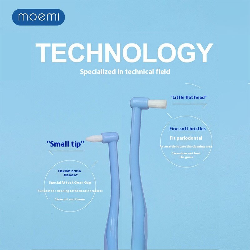 Pet Toothbrush - Manufacturer Mo-Emi Orthodontic Single Beam Flat Hard Hair Small Dog