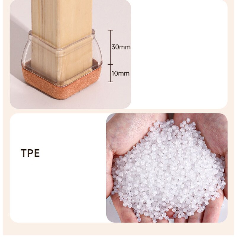 Furniture Protector - Manufacturer Square Silicone Chair Leg Felt Pad Pet Bed Glides