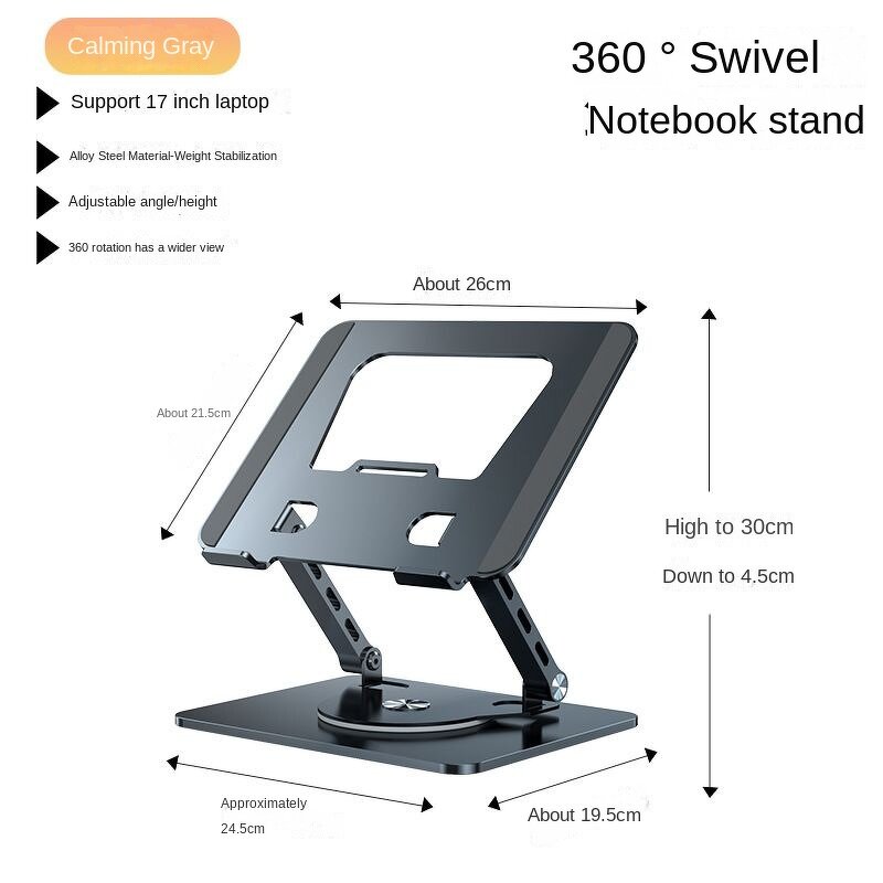 Laptop Stand - Manufacturer Alloy Steel 360° Rotatable Foldable Height Indoor iPhone