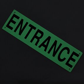 Exit Sign Manufacturer - Glow in the Dark Aluminum Photoluminescent Green