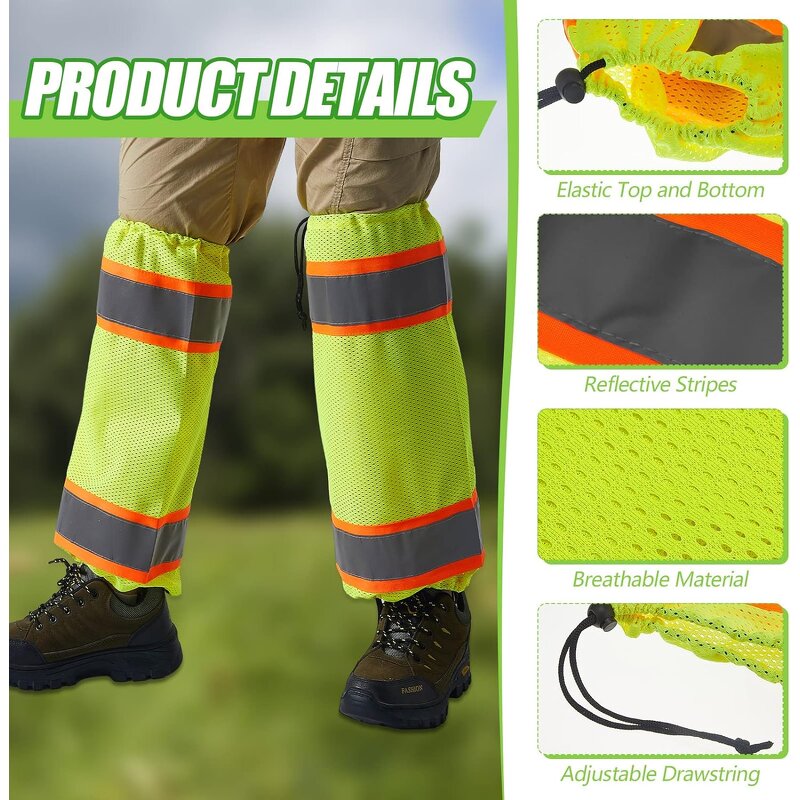 Leg Gaiters Manufacturer - Customizable Hi Vis Two Tone Reflective Polyester