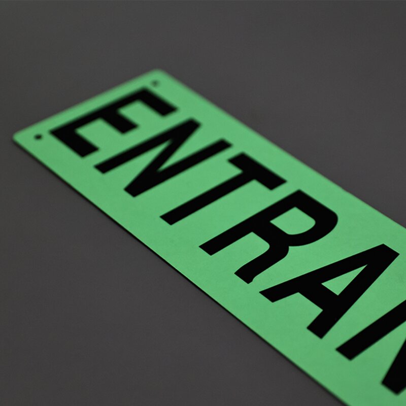 Exit Sign Manufacturer - Glow in the Dark Aluminum Photoluminescent Green