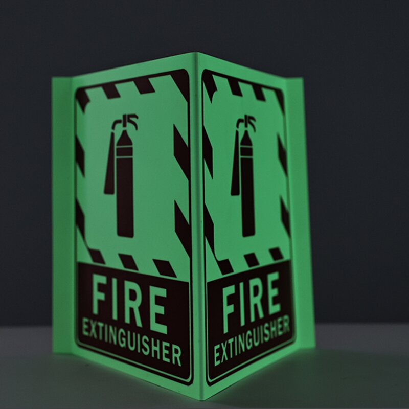 Fire Exit Sign Manufacturer - 3-Way Glow in the Dark PVC with 3M Adhesive